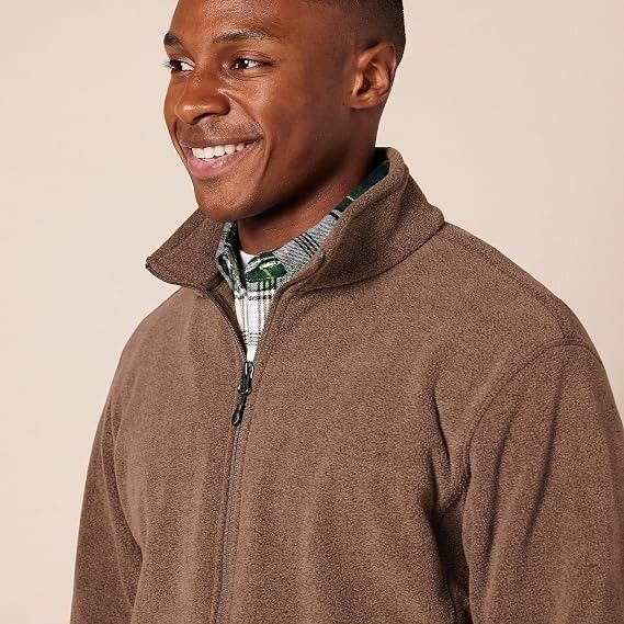 Brown Fleece Zip-Up Jacket image 2